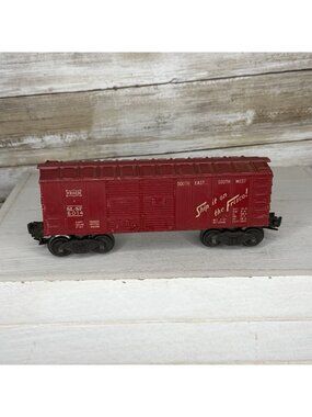Vintage Post War Lionel Train Red FRISCO SL-SF 6014 Plug Double Door Box Car GC